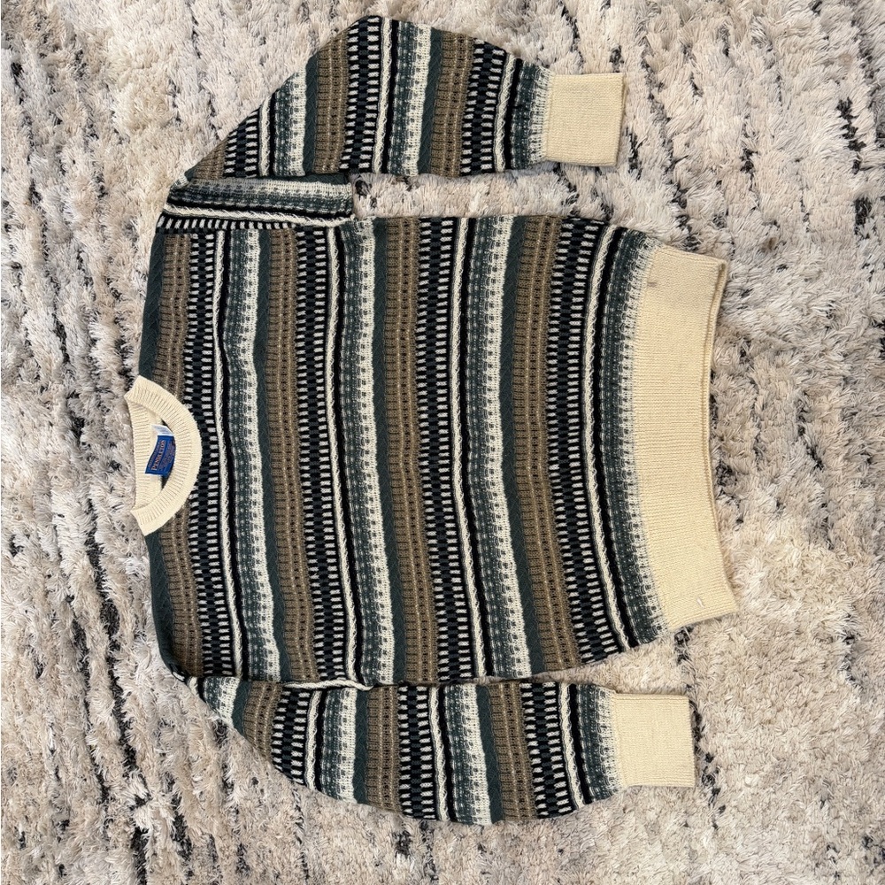 Striped Sweater with Neutral Tones